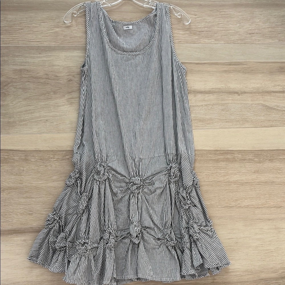 Striped Sleeveless Ruffle Dress